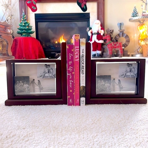 Brand New Jordan Mark Solid Wood Cherry Finish Photo Picture Frame Bookends Pair - Picture 16 of 16